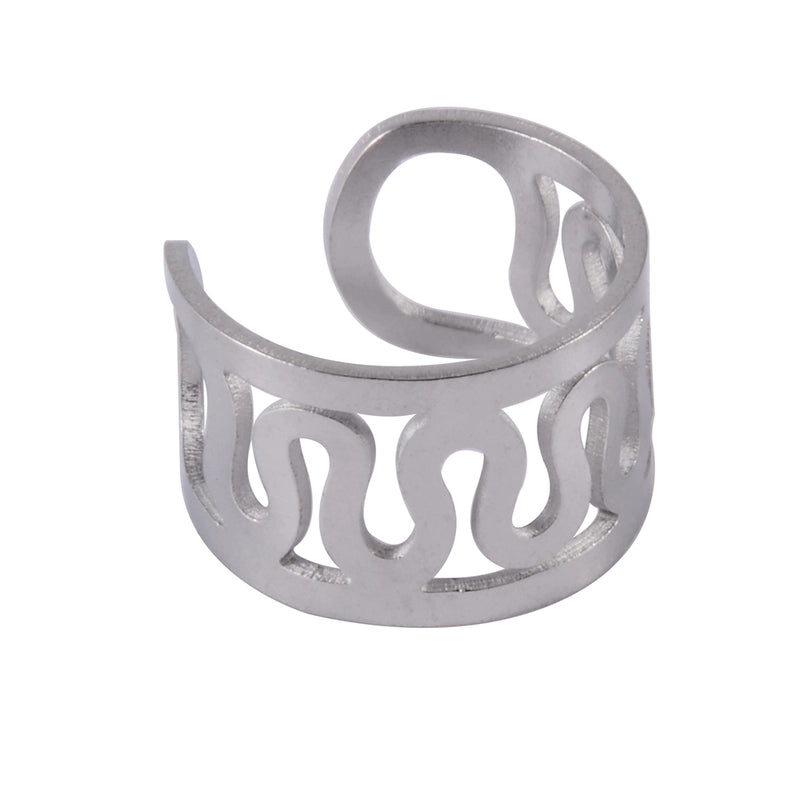 10 Pieces Casual Vacation Tropical Solid Color Polishing 304 Stainless Steel 18K Gold Plated Ear Cuffs