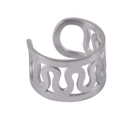 10 Pieces Casual Vacation Tropical Solid Color Polishing 304 Stainless Steel 18K Gold Plated Ear Cuffs