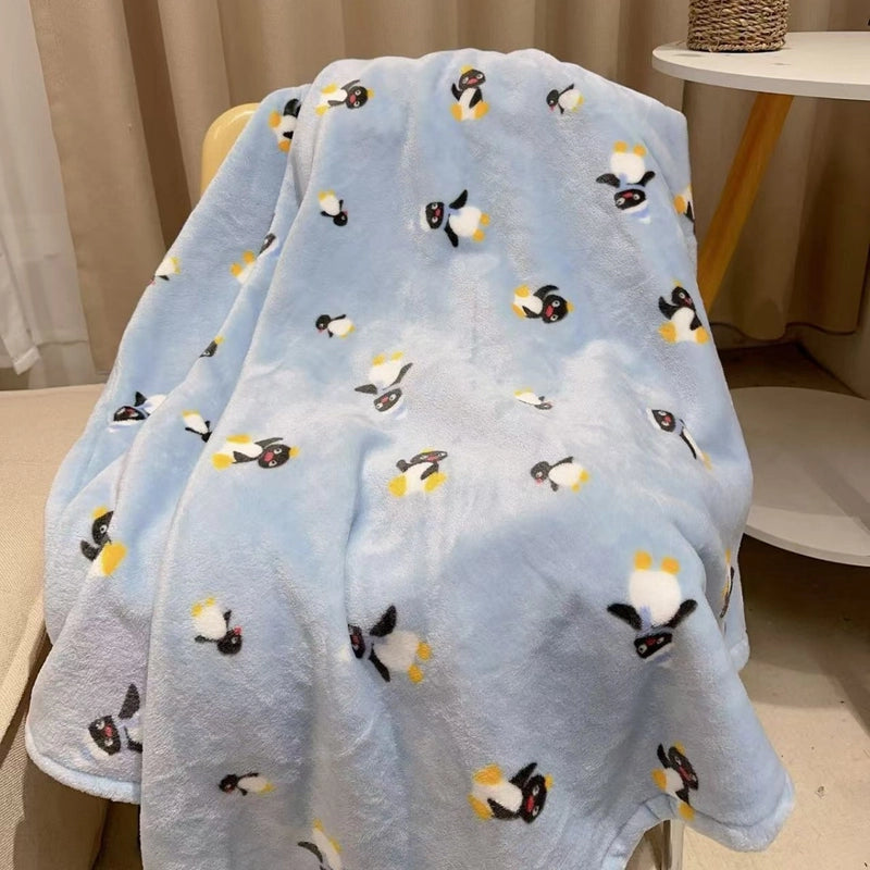 In Stock | Style Autumn And Winter Thickened Cartoon Crayon Small New Flannel Casual Plush Blanket Dormitory Bed Sheet