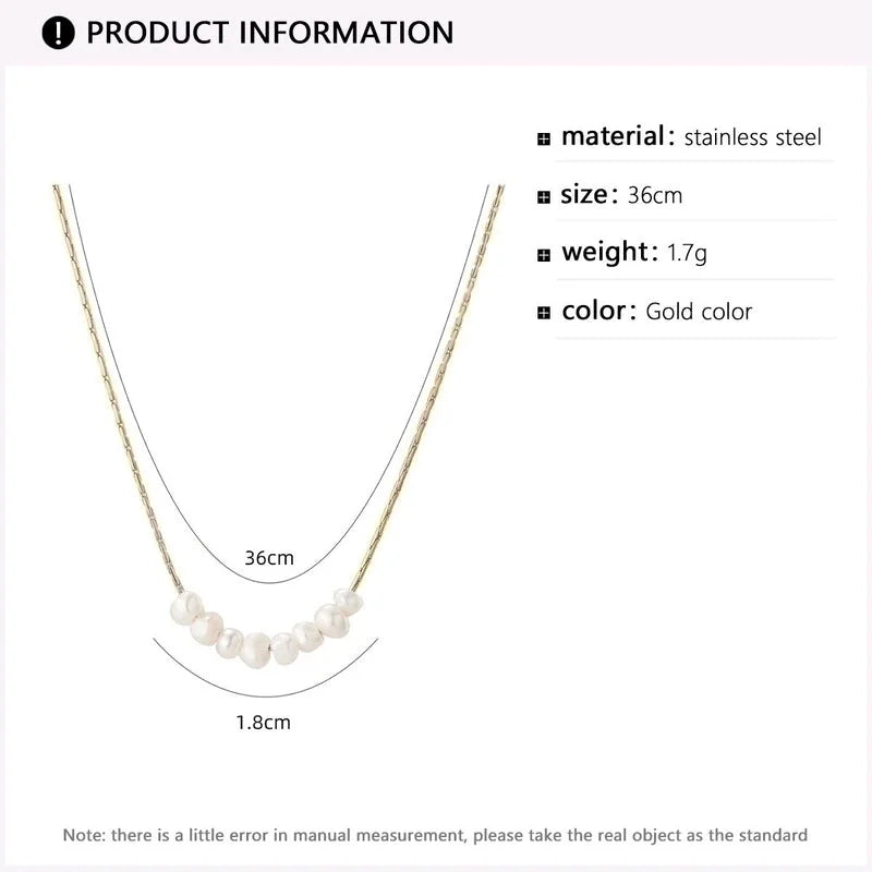 IG Style Water Droplets 304 Stainless Steel Imitation Pearl 18K Gold Plated Plating Necklace