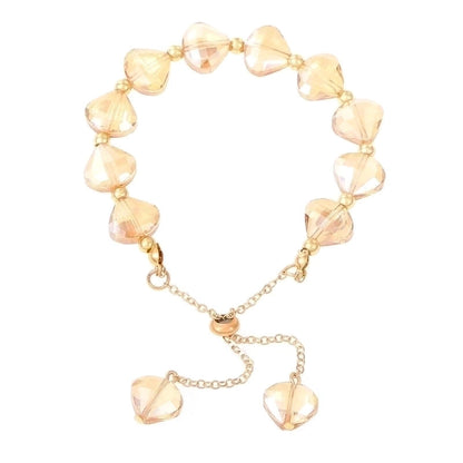 INS Style Beach Minimalist Solid Color Artificial Crystal Copper Clad Iron Bracelets In Bulk