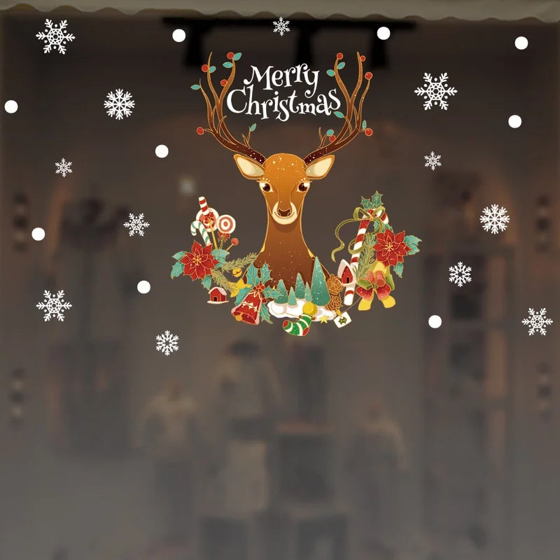 Christmas Nordic Style Christmas Hat Christmas Tree Santa Claus Party Festival Car Window Stickers Static Sticker