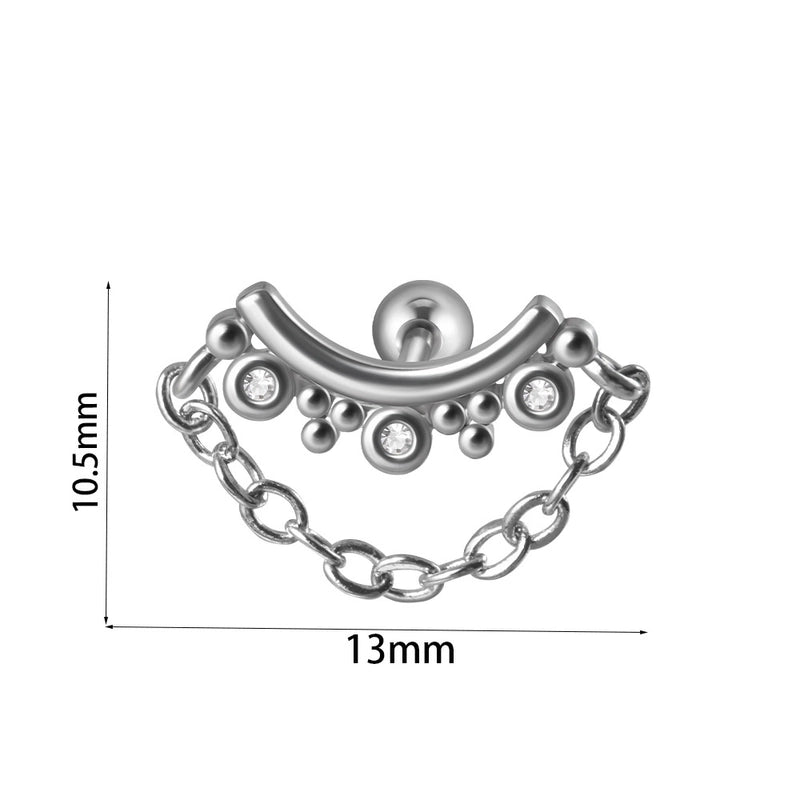 1 Piece Ear Cartilage Rings & Studs Elegant Glam Flower 304 Stainless Steel Copper Inlay Zircon
