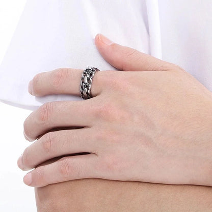 Hip-Hop Round 304 Stainless Steel 18K Gold Plated Rings