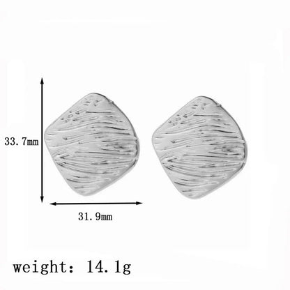 1 Pair Minimalist Geometric Round Solid Color Plating Titanium Steel Earrings Ear Studs