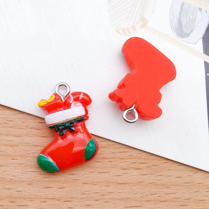 1 Piece 15 * 22mm 15 * 26mm 17 * 22mm Resin Christmas Tree Santa Claus Christmas Socks Pendant Jewelry Accessories