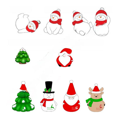 Christmas Snowman Micro Landscape Snow Basin Landscaping Small Ornaments Santa Claus Keychain Pendant Resin Gift