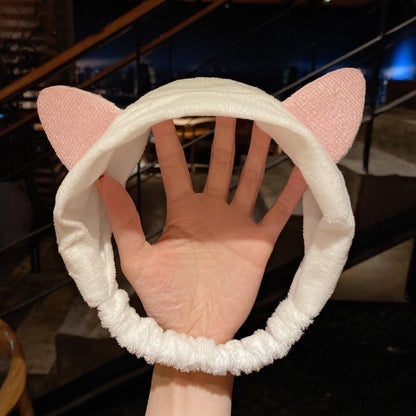 Cat Ears Hair Band Hair Band Korean Plush Internet Celebrity Rabbit Ear Hair Accessories Bow Face Wash Hair Band