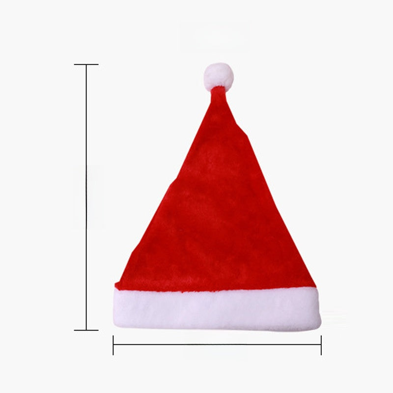 2 Pieces Christmas Hat Short Plush Adult Children Red Santa Hat 2025 Christmas Outfit