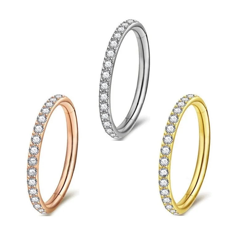 1 Piece Nose Rings & Studs Minimalist Classic Style Commute Round 316L Stainless Steel Plating Inlay Zircon Nose Ring