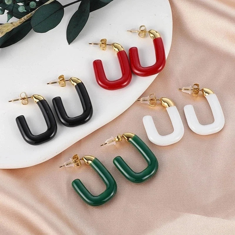 1 Pair Elegant Streetwear Geometric 304 Stainless Steel Ear Studs