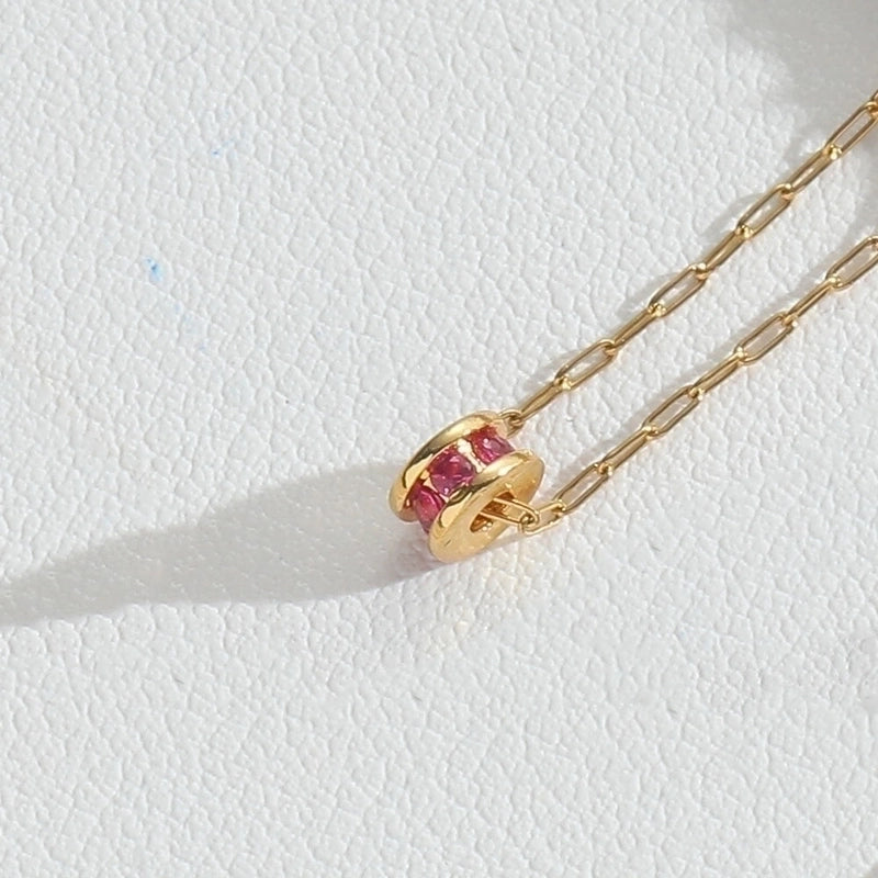 Minimalist Classic Style Commute Geometric Copper Inlay 14K Gold Plated Zircon Pendant Necklace