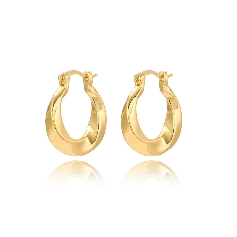 1 Pair Retro Lady U Shape Heart Shape Twist Plating Copper 18k Gold Plated Earrings