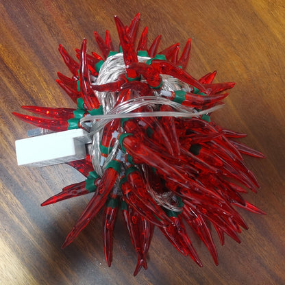 LED Red Pepper Colored Lights String Lights Flashing Lights New Year Christmas Holiday Decorative Atmosphere Lights New Year Home Layout Lighting