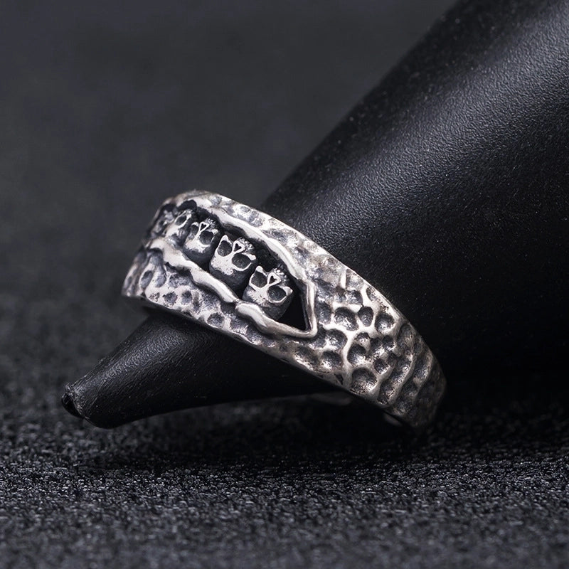Retro Skull Alloy Plating Halloween Unisex Open Rings