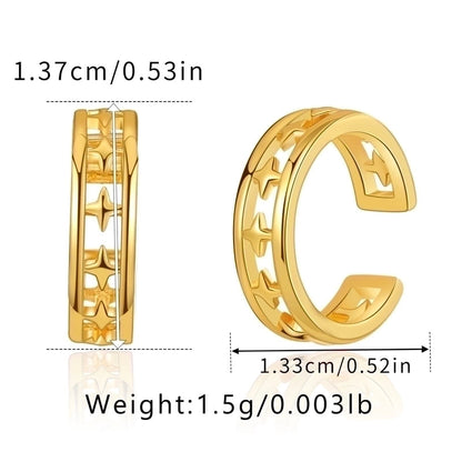 Retro Minimalist C Shape Copper Plating Inlay Zircon Ear Cuffs 1 Pair