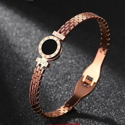 Minimalist Round Titanium Steel Plating Bangle 1 Piece