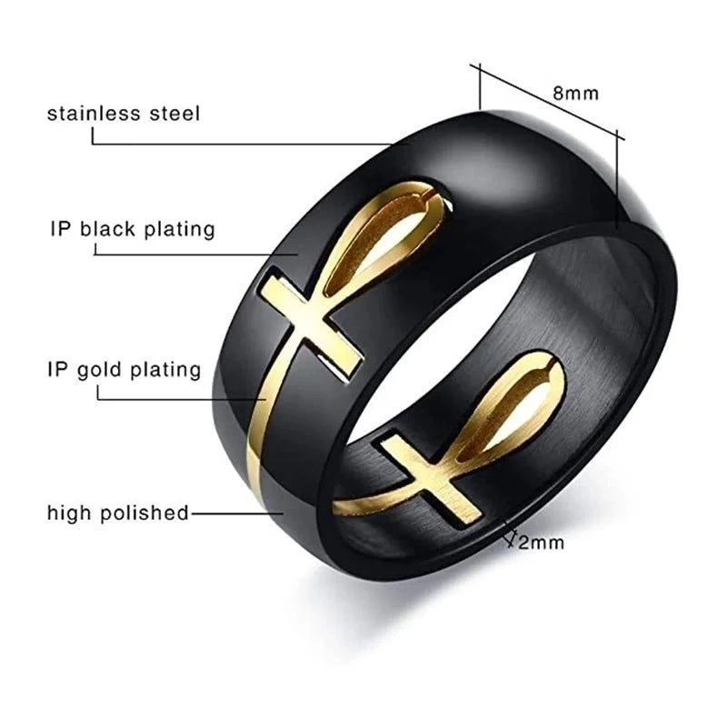 Casual Minimalist Cross Stainless Steel Plating Hollow Out Rings