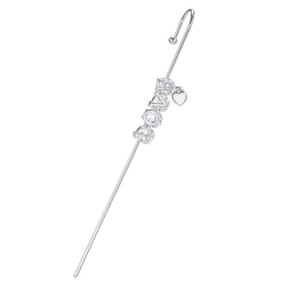 Cross-border Creative Piercing Jewelry Earrings Copper Inlaid Zircon Gold-plated Earrings Around Auricle Slash Ear Hanging