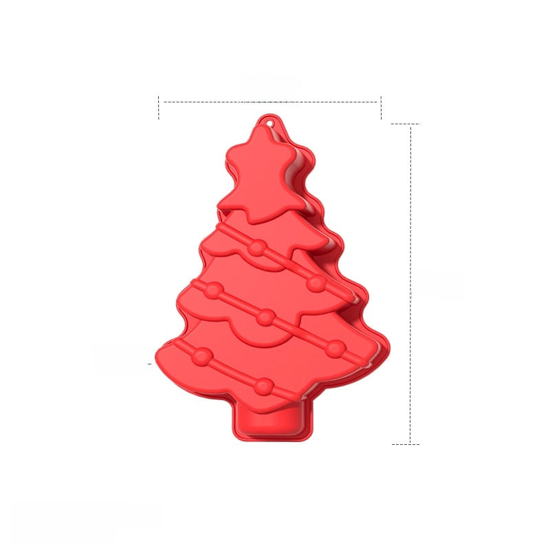 In Stock 6 Even Christmas Silicone Cake Mold DIY Household Kitchen Food Grade Baking Tools Manufacturers