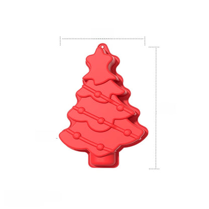 In Stock 6 Even Christmas Silicone Cake Mold DIY Household Kitchen Food Grade Baking Tools Manufacturers