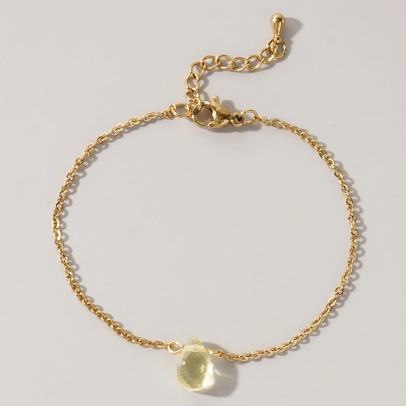 Basic Minimalist Classic Style Geometric 304 Stainless Steel Semi-precious Stone Bracelets In Bulk