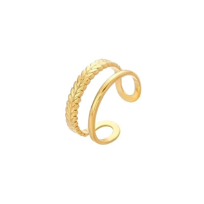Fashion Geometric 304 Stainless Steel 18K Gold Plated Plating Open Ring