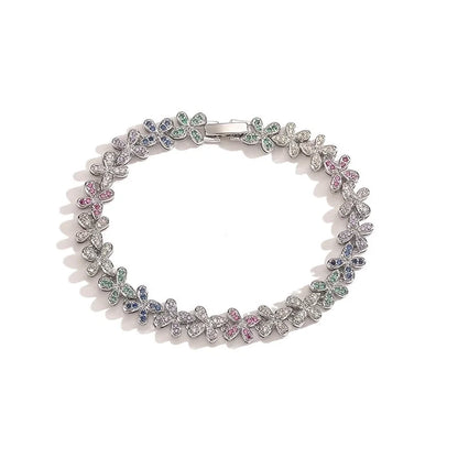 Copper 18K Gold Plated Plating Inlay Butterfly Zircon Bracelets Necklace