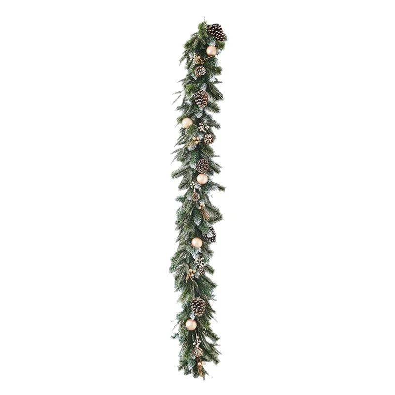 Christmas Decorative Dense Flocked Snowflake Vine Hotel Mall Window Display Doorway Stair Handrail Arrangement
