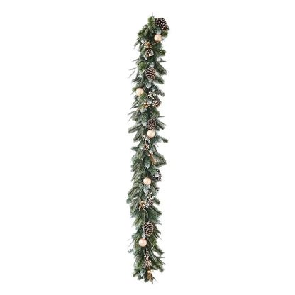 Christmas Decorative Dense Flocked Snowflake Vine Hotel Mall Window Display Doorway Stair Handrail Arrangement