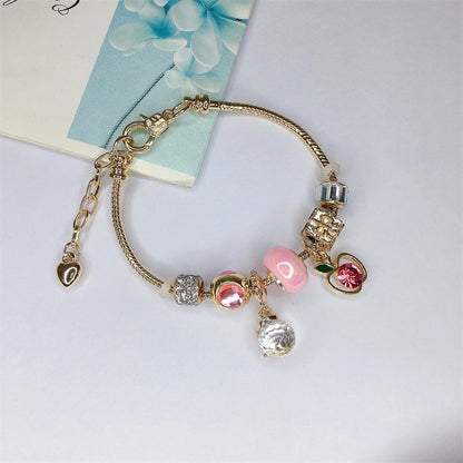 Cute Minimalist Dolphin Heart Shape Flower Stainless Steel Alloy Resin Rhinestones Bangle In Bulk