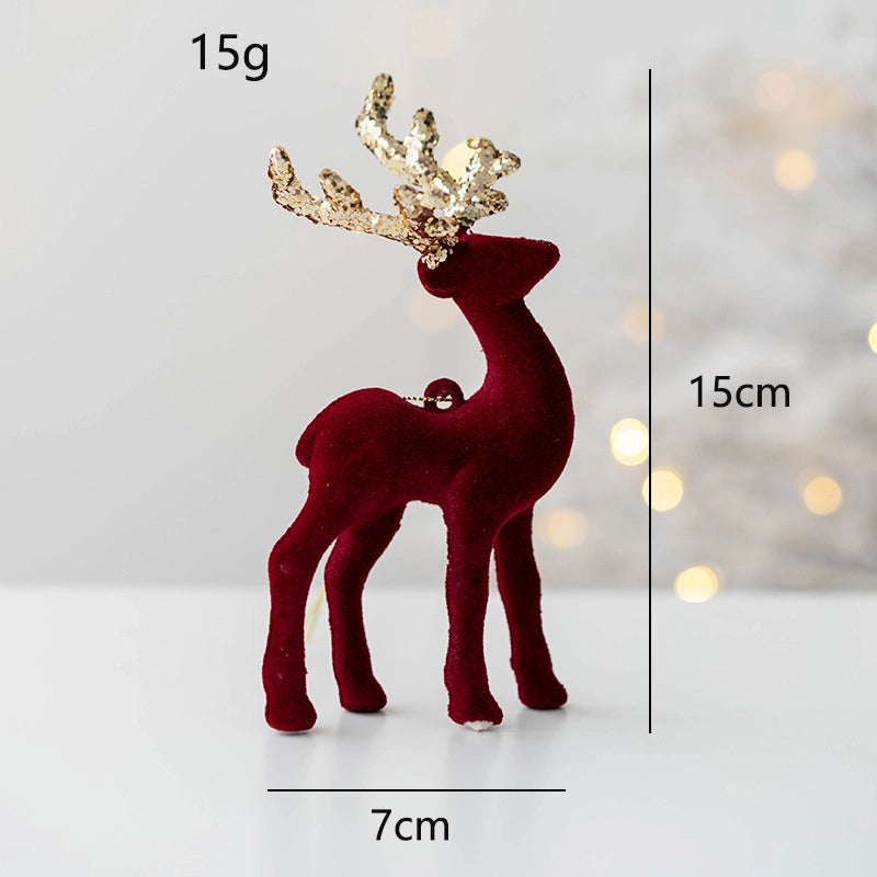 Christmas Elegant Sweet Elk PVC Party Festival Ornaments Decorative Props