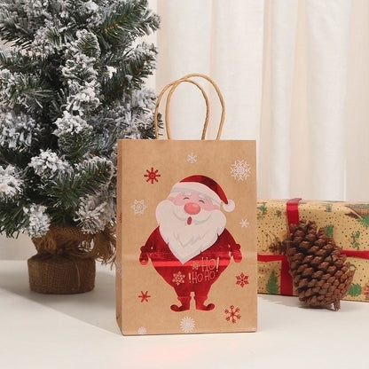 Christmas Cartoon Style Cartoon Brown Paper Christmas Party Gift Bags