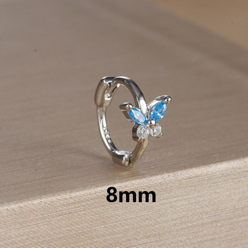 1 Piece Minimalist Color Block Butterfly Plating Copper Huggie Earrings
