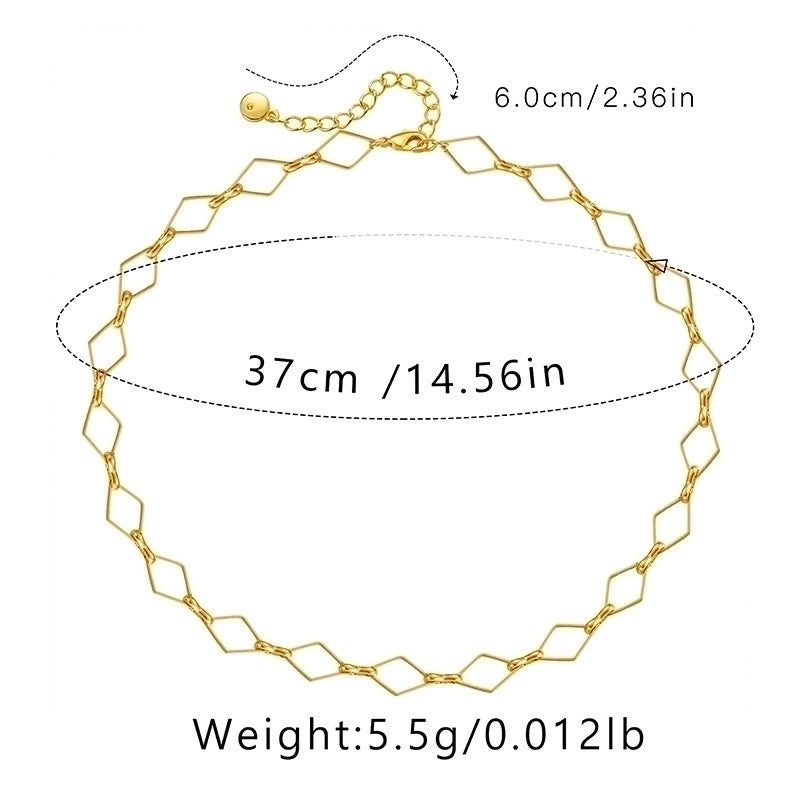Ig Style Minimalist Solid Color Copper Plating Chain 18k Gold Plated Necklace
