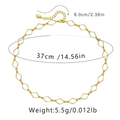 Ig Style Minimalist Solid Color Copper Plating Chain 18k Gold Plated Necklace