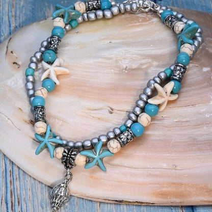 1 Piece Tongue Rings Marine Style Starfish Shell Alloy Plastic Glass