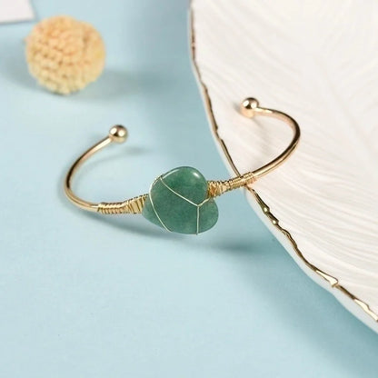 Minimalist Heart Shape Crystal Bangle