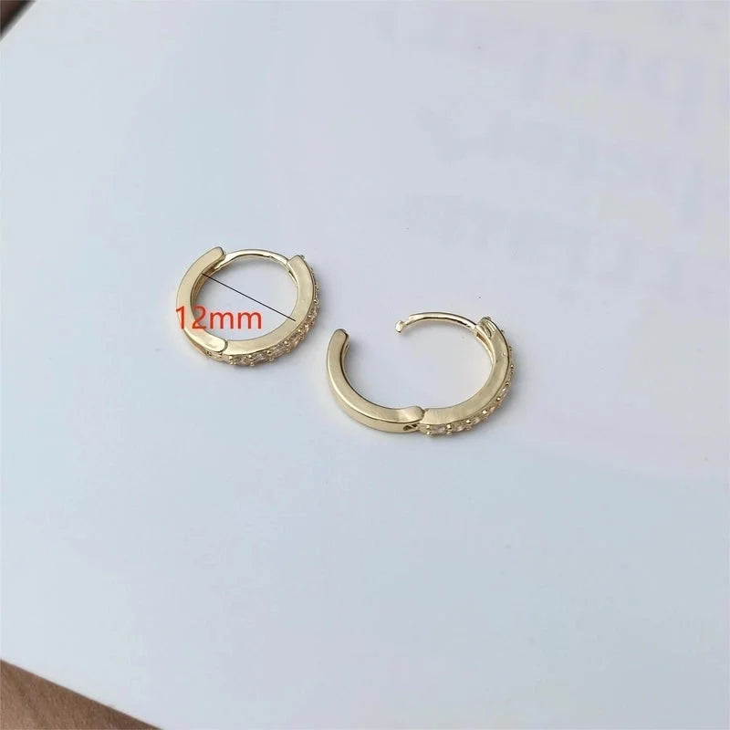 1 Piece Basic Modern Style Classic Style Geometric Plating Inlay Copper Zircon 18K Gold Plated Hoop Earrings