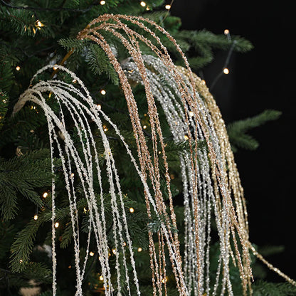 90cm Glitter Sequin Tassel Wheat Spike Christmas Branch Flower Arrangement Single Pack Christmas Tree Vine Decoration Arrangement