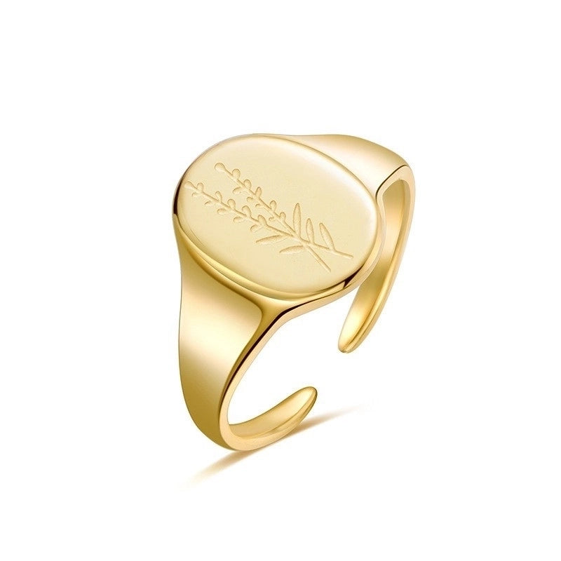 Minimalist U Shape Titanium Steel Plating 18k Gold Plated Open Ring
