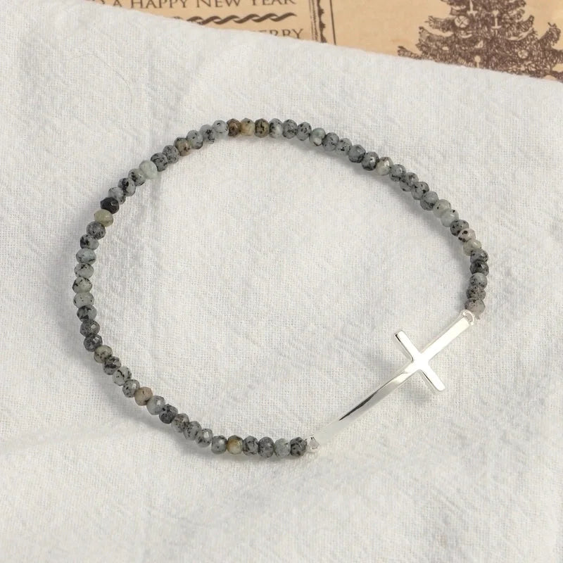 Minimalist Cross Beaded Copper Bracelets