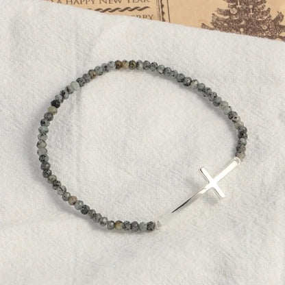Minimalist Cross Beaded Copper Bracelets