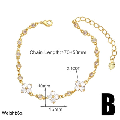 Minimalist Star Planet Copper Inlay Zircon 18k Gold Plated Bracelets