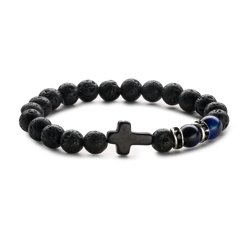 Ethnic Style Cross Natural Stone Beaded Bracelets