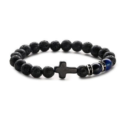 Ethnic Style Cross Natural Stone Beaded Bracelets