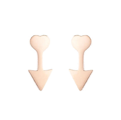 1 Pair Fashion Heart Shape Flower Plating 304 Stainless Steel 18K Gold Plated Stainless Steel Earrings