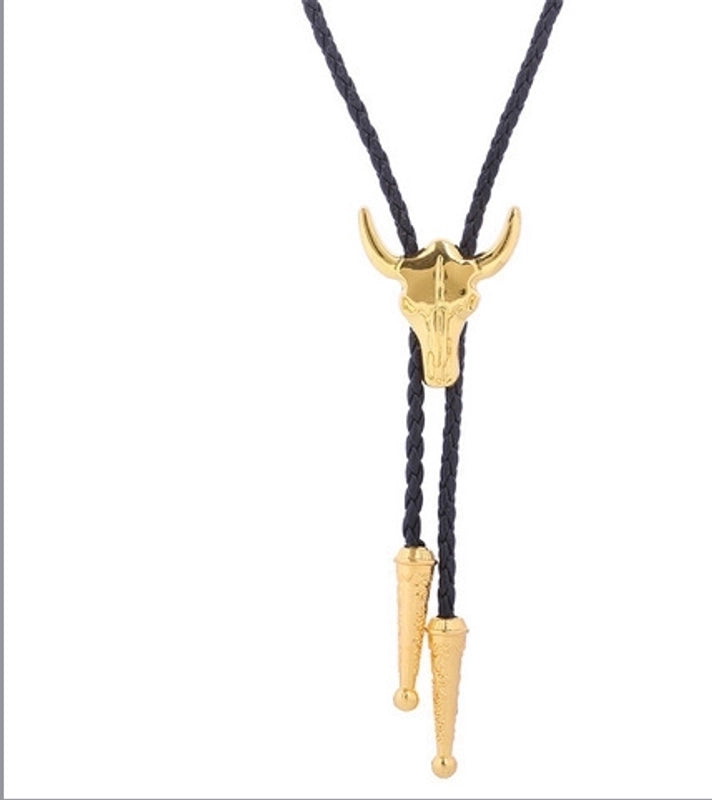 Punk Classic Style Star Cattle Skull Alloy Leather Rope Halloween Unisex Bolo Ties