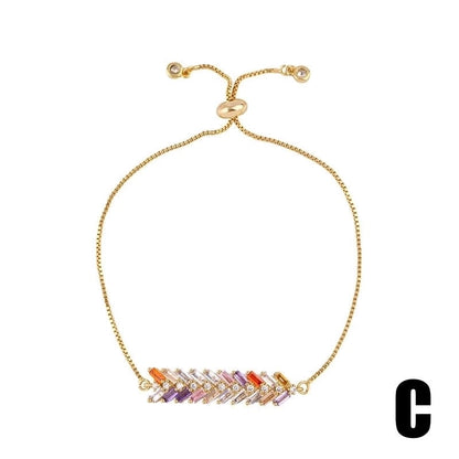 Simple Copper Inlay Zircon Demon Eye Bracelet Nhas148107