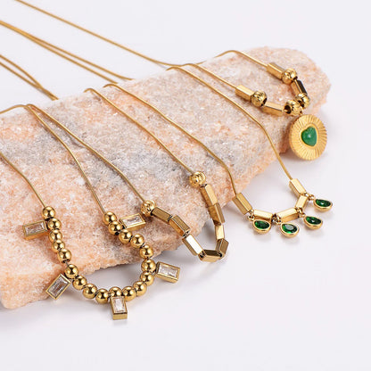 Retro Vintage Droplet Stainless Steel Electroplating Necklaces